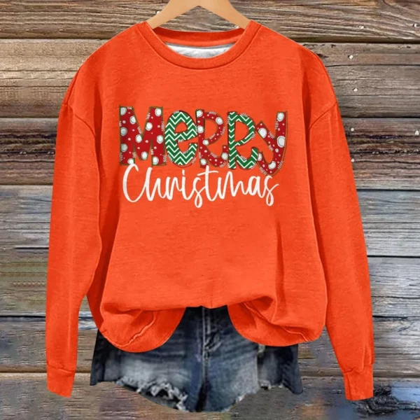 Women's Casual Loose Solid Color Easter Print Round Neck Long Sleeve Hoodie - Image 10
