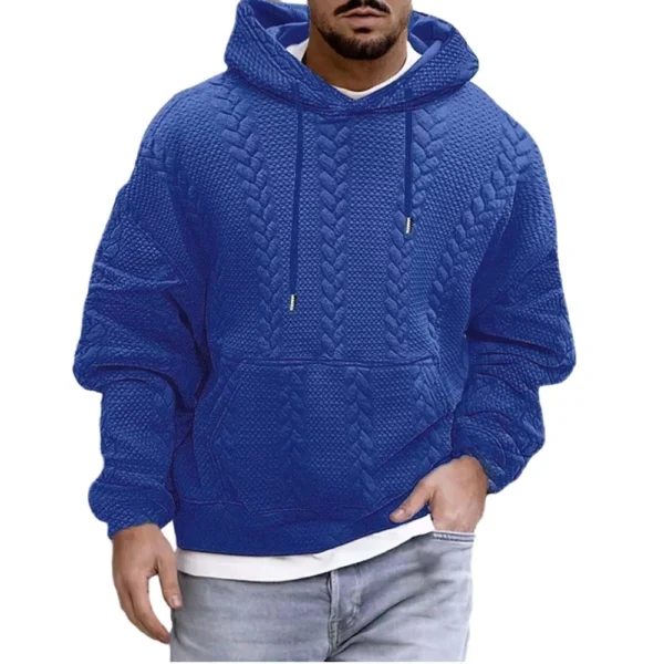 Men's Plus-size Casual Coat Hoodie Long Sleeve Knit Man - Image 3