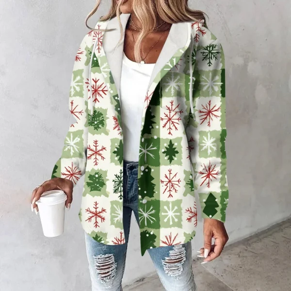 Women's Coat Casual And Fashionable Composite Thick And Warm Printed Hooded - Image 22