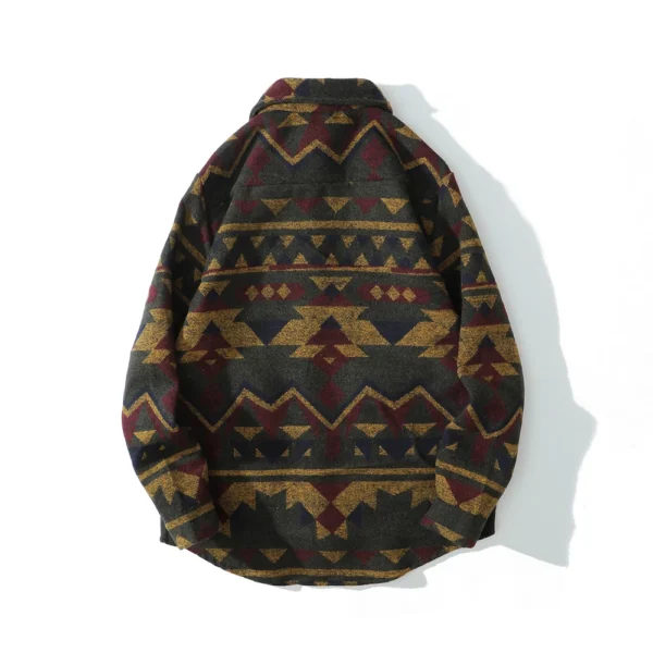 Retro Ethnic Long Sleeved Shirt Men'S Street Loose Fashion Jacket - Image 12