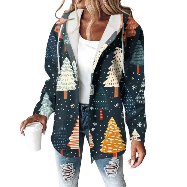 Women's Coat Casual And Fashionable Composite Thick And Warm Printed Hooded - Image 26