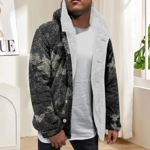 Men'S Winter Zipper Hooded Fleece Sweatshirt With Patch Pocket Casual Jacket - Image 19