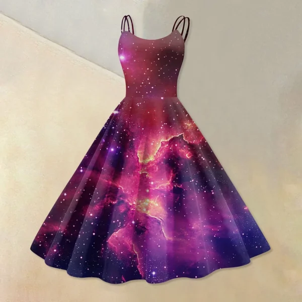 Women's Fashion  Printed Sexy Strapless Gothic Cocktail Dress Punk, Vintage - Image 34