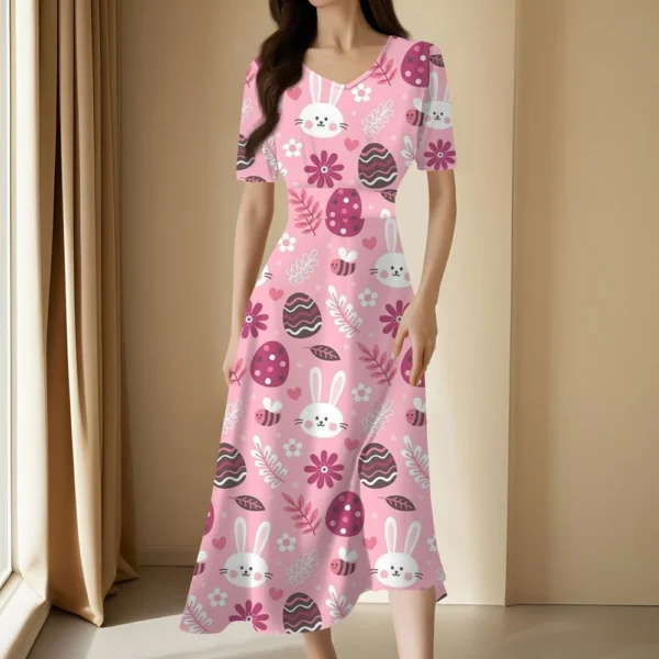 Women's Printed Summer Loose Casual Easter Fashion Sundresses Dresses Dress - Image 19