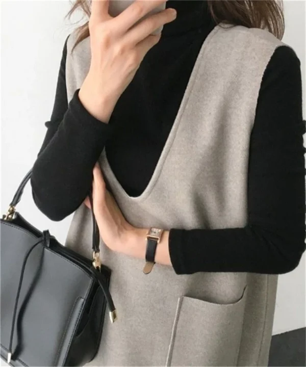 Vest women solid color loose dress women - Image 13