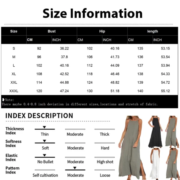 Women's Fashion Casual Loose Cotton Linen Split Sleeveless  Dresses - Image 21