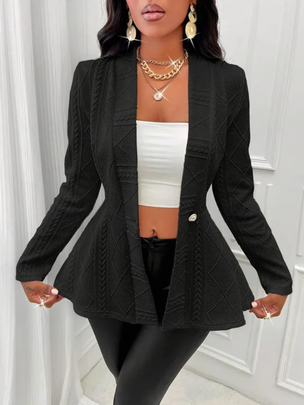 Black suit long sleeve jacket women - Image 19
