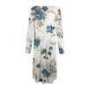 Women's Casual Fashion Round Neck Long Sleeve Print Midi Dress - Image 10
