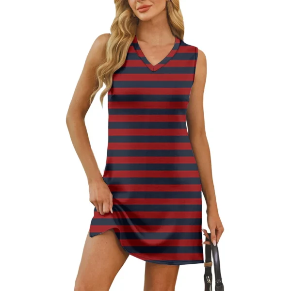 Women's V-neck Summer Casual Beach Vacation Women's Sleeveless Striped Print - Image 64