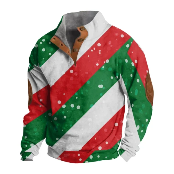 Men's Buttoned Sweatshirt With European And American Autumn/winter Printed Long - Image 2
