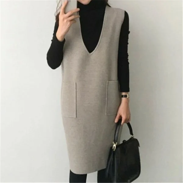 Vest women solid color loose dress women - Image 14