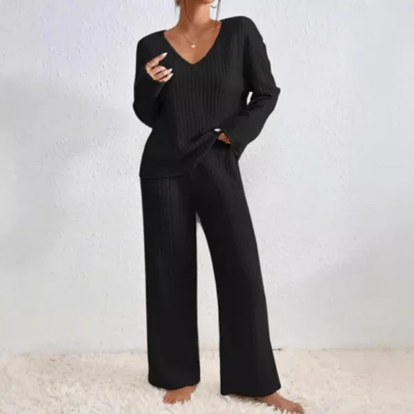 Long Sleeve Suit V-Neck Loose Casual Suit Women - Image 4