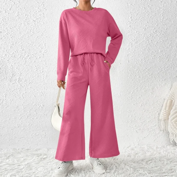 Women's Solid Color Temperament Casual Loose Textured Drawstring Elastic Waist - Image 34