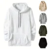 Men's Side Seam Pocket Hooded Lapel Solid Color Double-sided Velvet Hooded Long