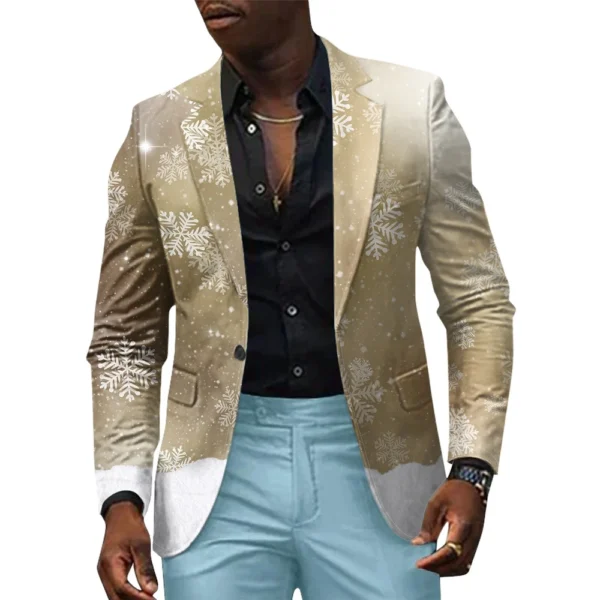 Unisex Winter Christmas Prints Suit Jackets Unisex Casual Fashion Button Jackets - Image 31