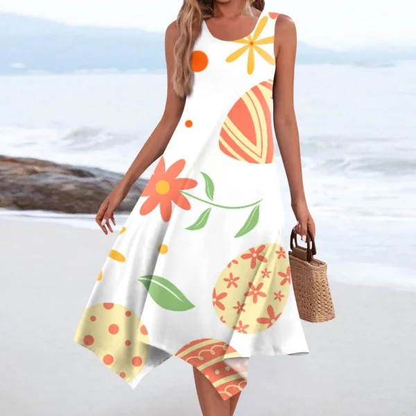 Women's Easter Sundresses Casual Printed Dresses Fashion Summer Loose Dress - Image 25