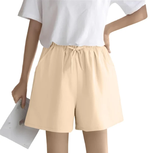 Women's Solid Color Linen Cotton Hemp Casual Sports Casual Shorts Pants. - Image 8