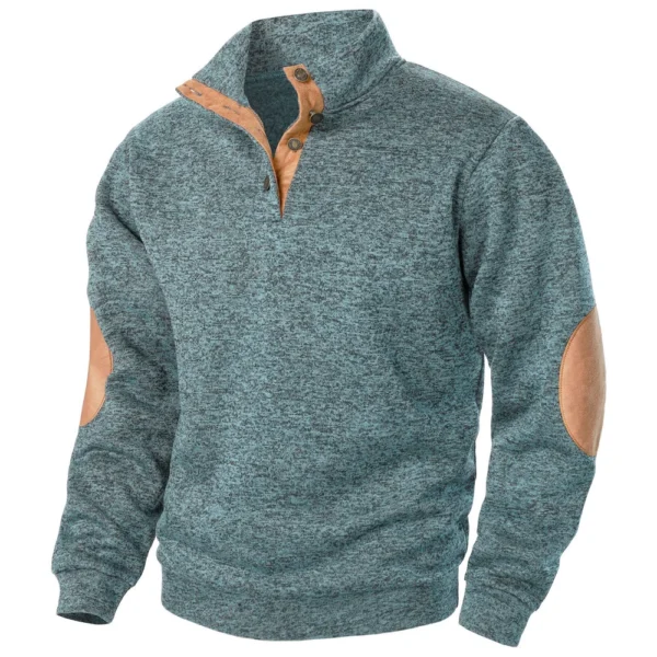 Men's Standing Collar Sweatshirt Is Outdoor Casual Sweaters Tops - Image 4