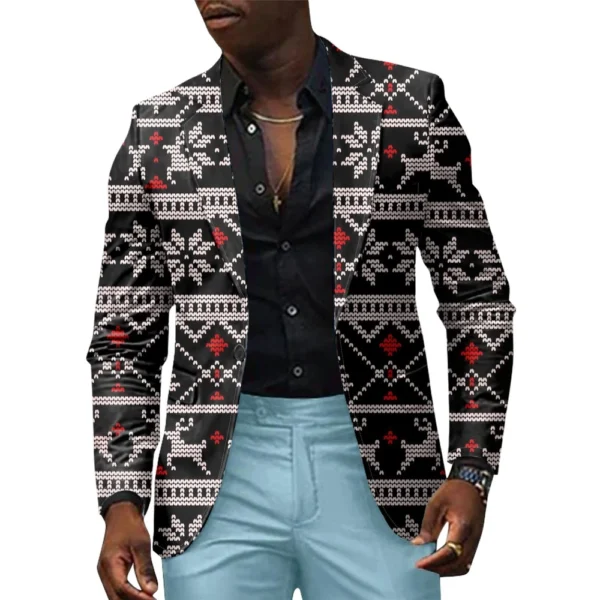 Unisex Winter Christmas Prints Suit Jackets Unisex Casual Fashion Button Jackets - Image 16