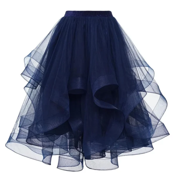 Women's Casual Solid Color Mesh Skirt Latin Dance Skirt Ballet Fish Tail Mid - Image 19