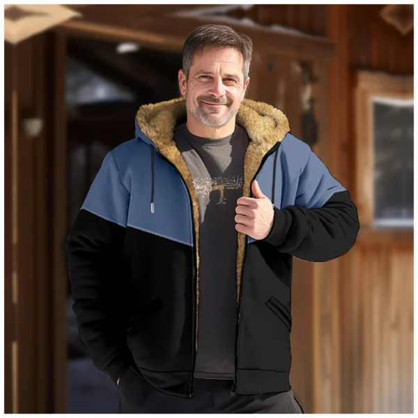 Men's Winter Print Jacket Men's Casual Trend Zipper Hooded Jacket - Image 16