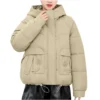 Winter Thickened Cotton-padded Jacket For Age Reduction, Largecollar, Hooded - Image 5