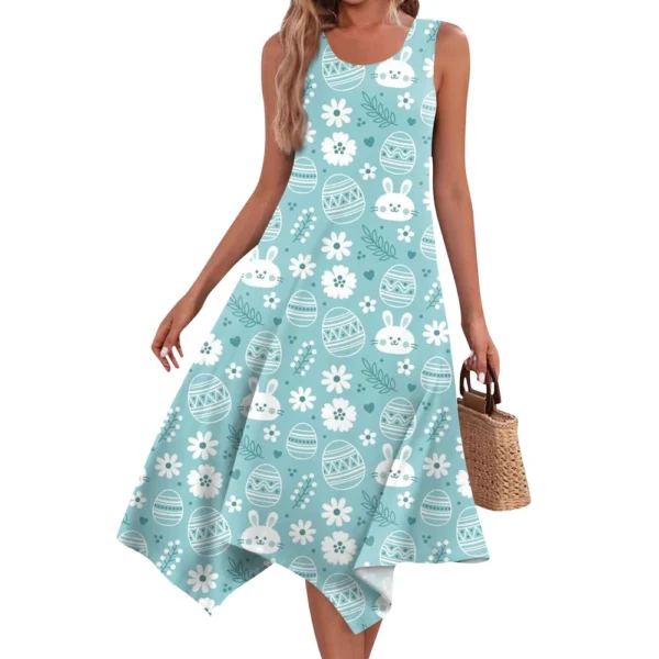 Women's Summer Loose Printed Casual Easter Fashion Dresses Sundresses Dress - Image 4