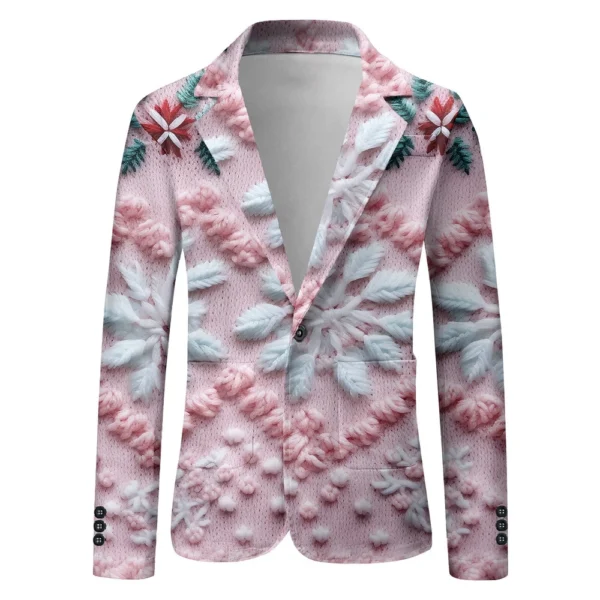 Unisex Winter Christmas Prints Suit Jackets Unisex Casual Fashion Button Jackets - Image 7