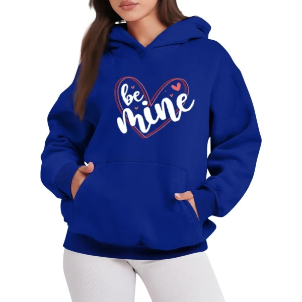 BE MIME Women's Fashion Casual Pullover Hoodie Valentine's Day Printed - Image 3