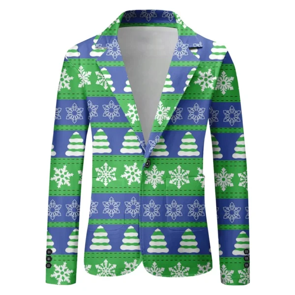 Unisex Winter Christmas Prints Suit Jackets Unisex Casual Fashion Button Jackets - Image 4
