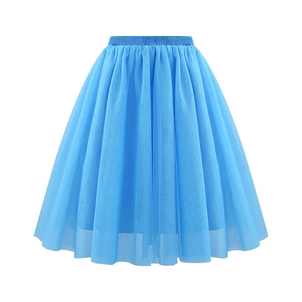 Women's Fashion Solid Color Half Skirt Party Ballet Puff Skirt Mesh Skirt - Image 7