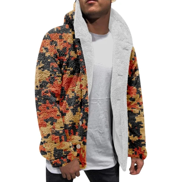 Men'S Winter Zipper Hooded Fleece Sweatshirt With Patch Pocket Casual Jacket - Image 17
