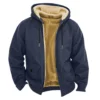 Men's Casual Zippered Pocket Hooded Jacket Men's Solid Color Fashion Warm Jacket - Image 41