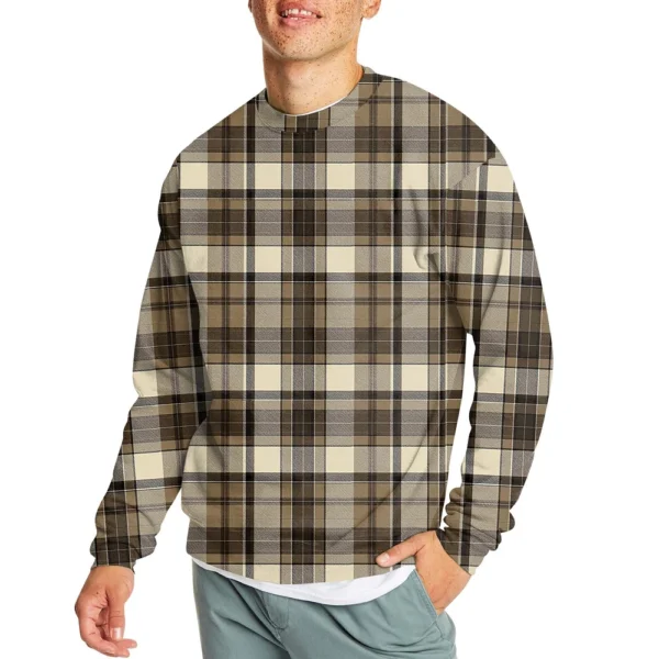 Men's Casual Fashion Comfortable Plaid Round Neck Pullover Sweatshirt Sweatshirt - Image 7