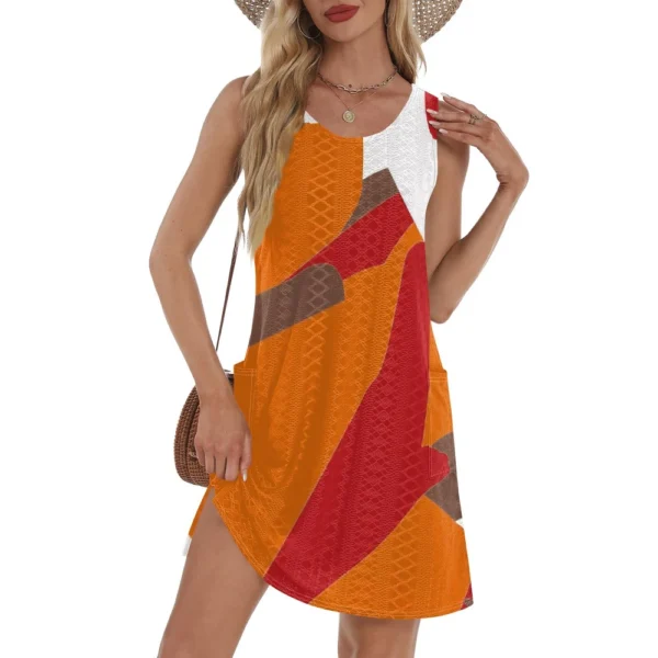 Women's Casual Sundress With Pockets Summer Boho Beach Dress T-Shirts Dress V - Image 45