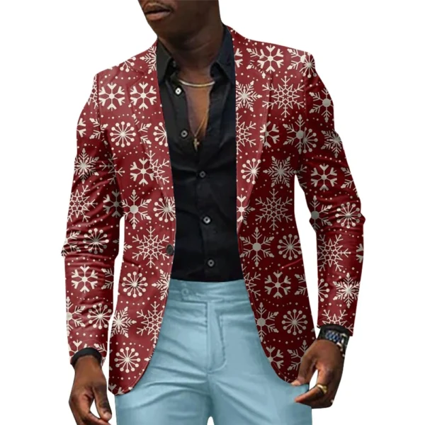Unisex Winter Christmas Prints Suit Jackets Unisex Casual Fashion Button Jackets - Image 27
