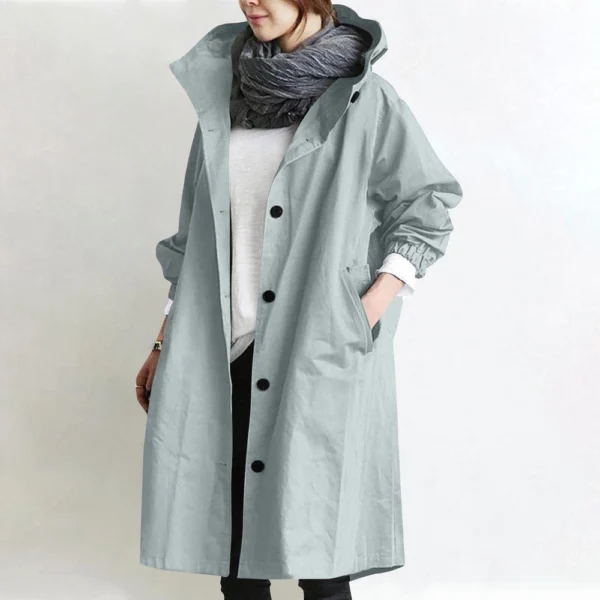Jacket For Women Casual Plus Size Coat Solid Color Mid Length Windbreaker - Image 40