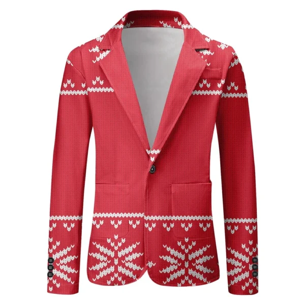 Unisex Winter Christmas Prints Suit Jackets Unisex Casual Fashion Button Jackets - Image 8