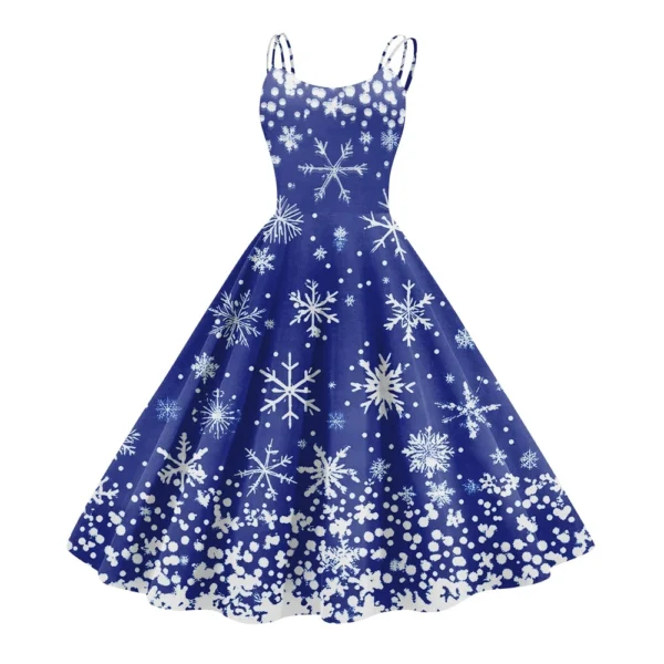 Women's Gothic Cocktail Punk Strapless Printed Christmas Sexy Dress Fashion - Image 16