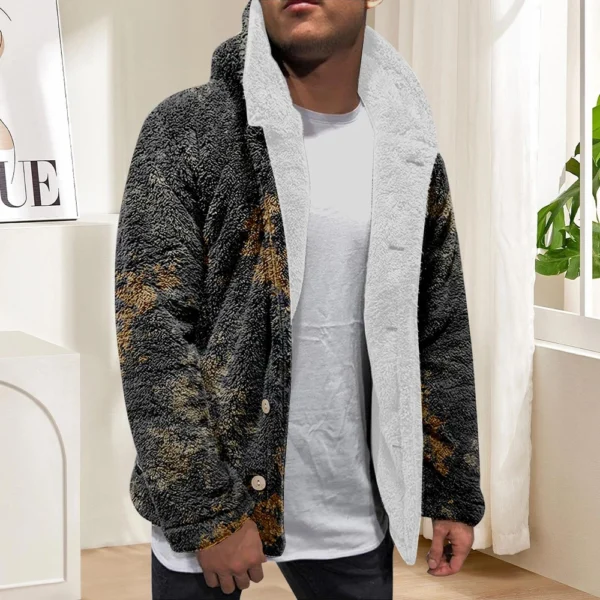 Men'S Winter Zipper Hooded Fleece Sweatshirt With Patch Pocket Casual Jacket - Image 25