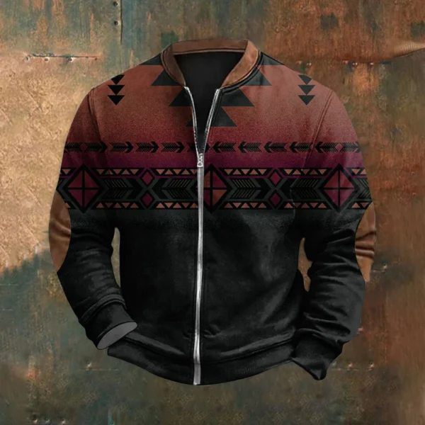 Men'S Retro Casual Sportswear With Open Zipper Sweatshirt Jacket - Image 28