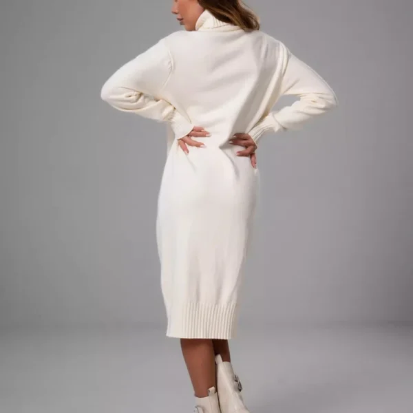 Women's Fall And Winter High Neck Loose Inner Solid Colour Thin Sweater Dress - Image 11