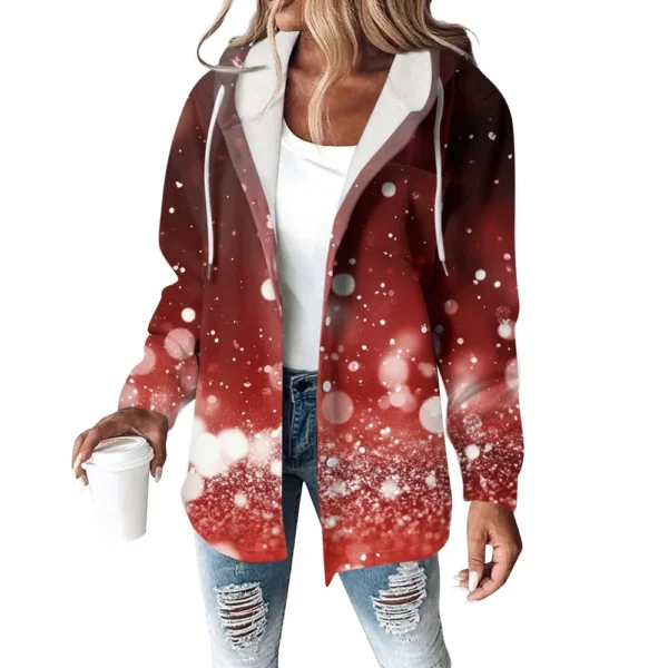 Women's Coat Casual And Fashionable Composite Thick And Warm Printed Hooded - Image 35