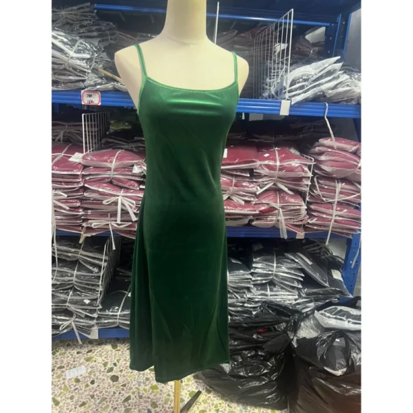 Waist Suspender Dress For Women Retro Mid-length Skirt Velvet Versatile - Image 5