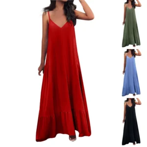 Women's Dresses Sleeveless Loose Casual Temperament Elegant Sexy Solid Color