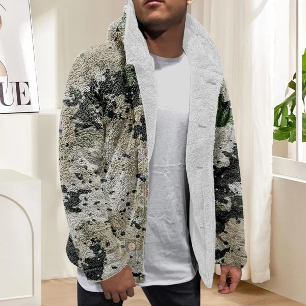Men'S Winter Zipper Hooded Fleece Sweatshirt With Patch Pocket Casual Jacket - Image 28
