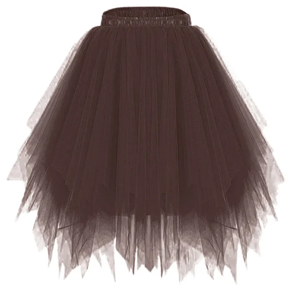 Women's Fashion Solid Color Half Skirt Party Ballet Puff Skirt Mesh Skirt - Image 29
