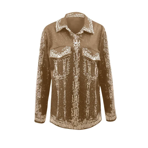 Women's denim jacket with multicolored metal button lapels - Image 8
