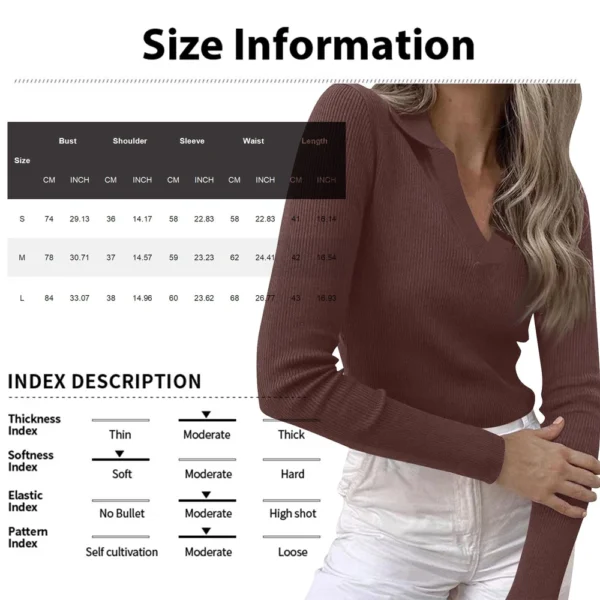 Women's Cable Knit V Neck Sweater Lightweight Soft Pullover Sweaters - Image 8
