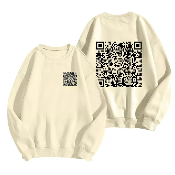 Men's Women's Casual Fashion The Same Hoodie Two-dimensional Code Print Hoodie - Image 7